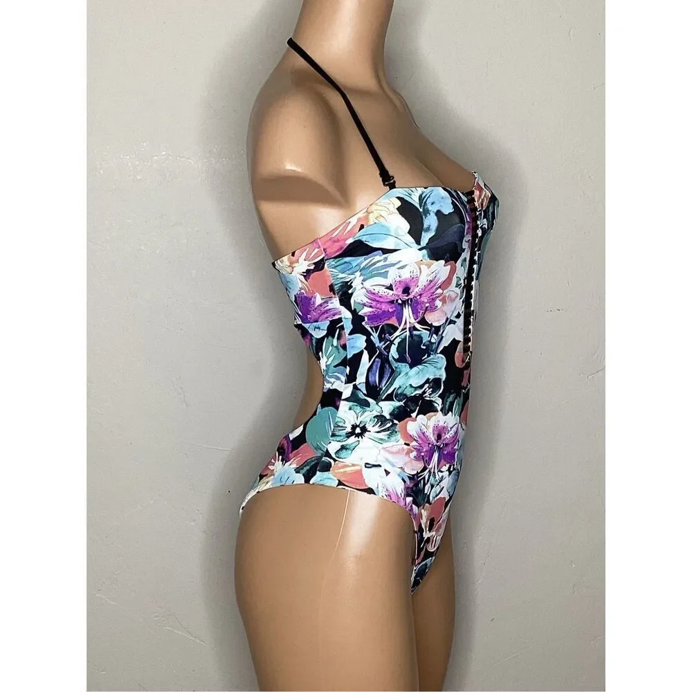New. WET watercolor floral reversible swimsuit. X-Small. Retails $208